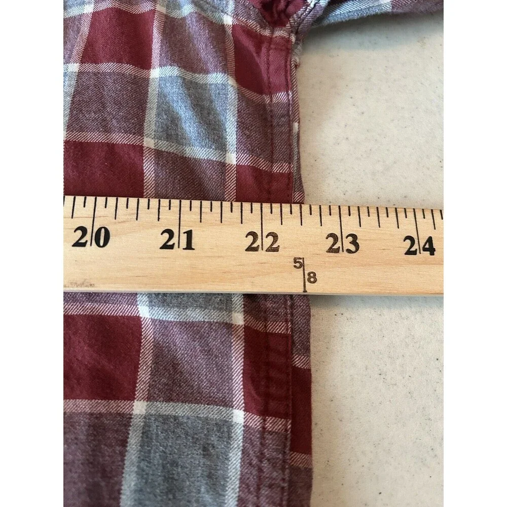 Lucky Brand Light Flannel Shirt Mens Large Plaid Button Up Pockets Pearl… - Picture 6 of 8